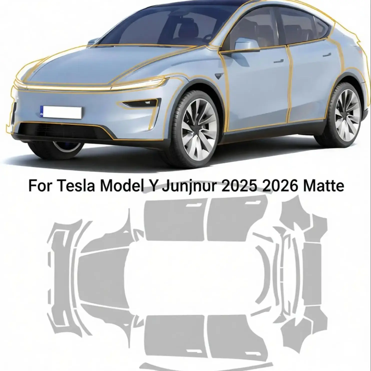 

Для Tesla Model Y Juniper 2025 2026: Матовая предварительно вырезанная защитная пленка PPF TPU для бампера, устойчивая к царапинам, самовосстанавливающаяся, невидимая пленка для защиты краски