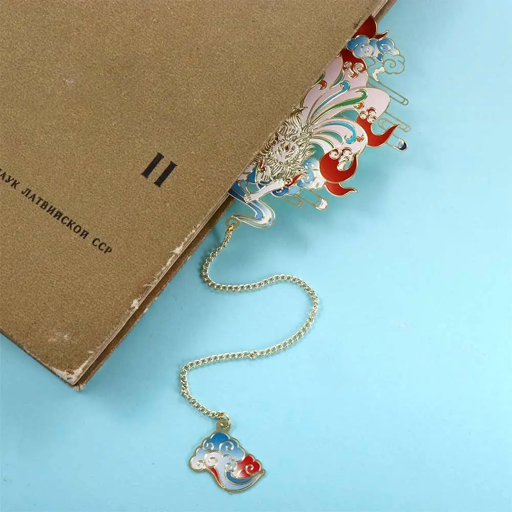 Brass Book Holder Metal Bookmark For Teachers Hollow Book Mark School Supplies Hollowed Cat Bookmark Tassel Pendant