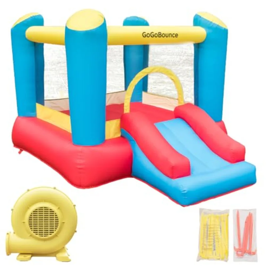 

Easy Setup Inflatable Bounce House with Slide for Toddlers and Big - Includes Blower Durable Oxford Fabric Indoor/Outdoor Use f