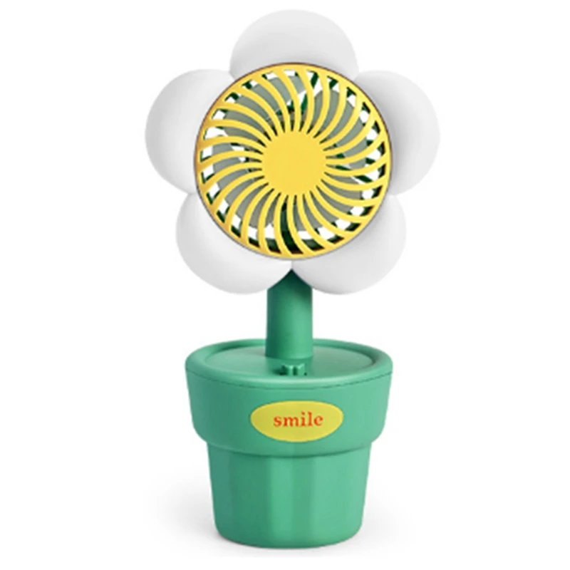 휴대용 USB 선풍기 충전 선풍기 핸드헬드 미니 선풍기, ABS 귀여운 스타일, 생일 선물, 흰색