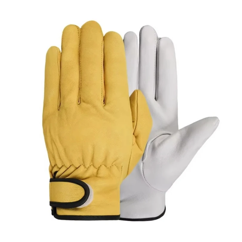 

Work gloves sheepskin leather workers work welding safety protection garden sports motorcycle driver wear-resistant gloves