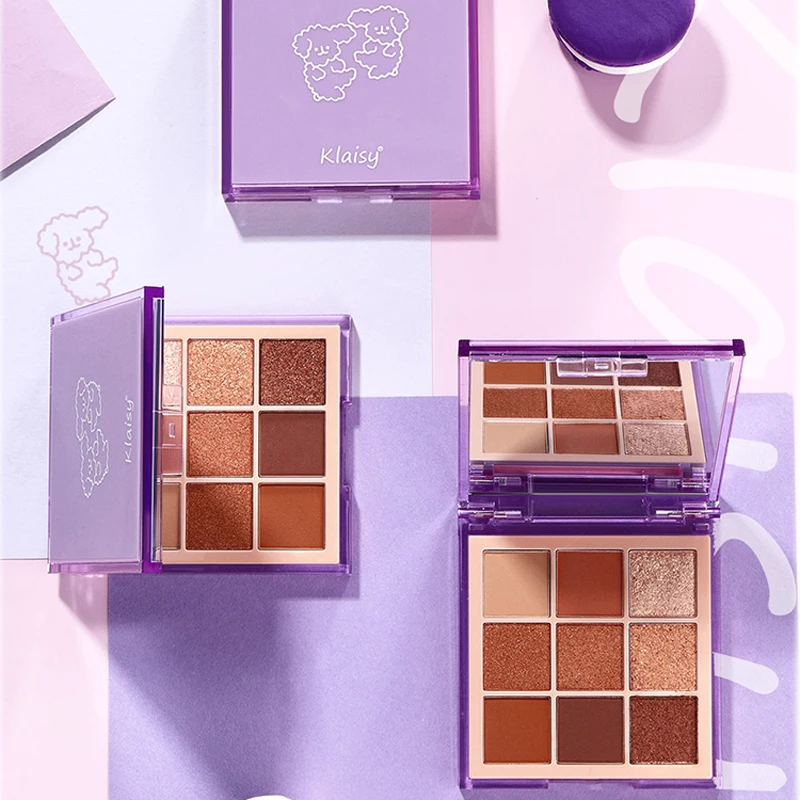 Klaisy Lovely-paleta de sombra de ojos mate y brillante, pigmento de ojos Nude brillante impermeable, polvo de sombra de ojos brillante, 9 colores