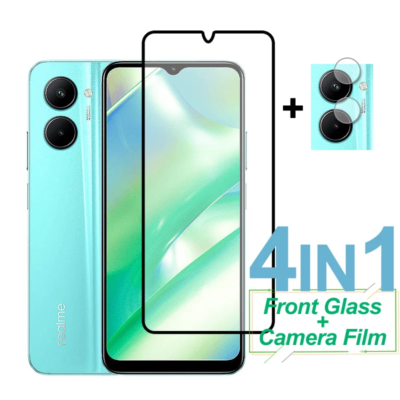 

Full Cover Tempered Glass For Realme C33 Glass Screen Protector Protective Phone Camera Film On Realme C33 C30 C30S C31 C35 C21