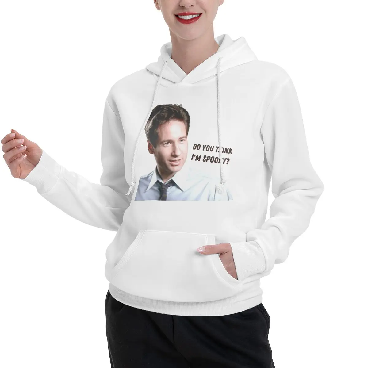 X Files Spooky Mulder For Sale Couples Plus Velvet Hooded Sweater Unique High quality Hooded rope Hoodie Travel Kawaii