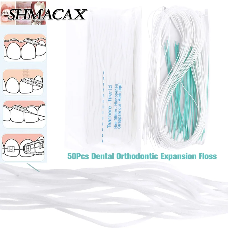 50pcs Toothpick Tool Floss Threaders Tooth Floss Holders Between Orthodontic Braces Bridge Hilo Dental Oral Clean