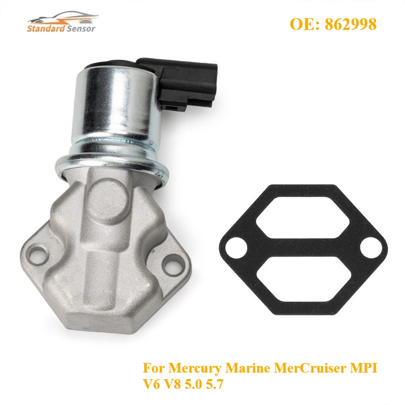 

862998 For Mercury Marine MerCruiser MPI V6 V8 5.0 5.7 New IAC Idle Air Control Valve 27-863112 27-8M0119616 18-7701 1F2Z9F715AA