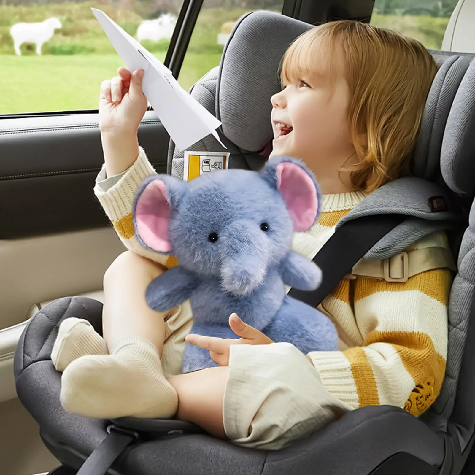 Olifant pluche pinguïn dierenpoppen schattig knuffels zachte pop voor kinderen meisjes jongens slaapkamer bank kantoor woonkamer autoruit