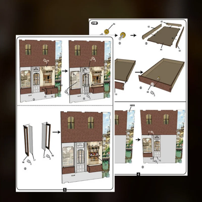 OUZEY Old World Flower Bookend, maison miniature en bois 3D, kit d'artisanat européen pour adolescents