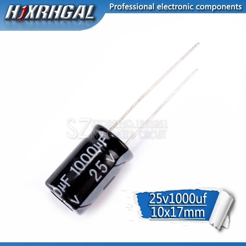 

10PCS Higt quality 25V1000UF 10*17mm 1000UF 25V 17*10 Electrolytic capacitor hjxrhgal
