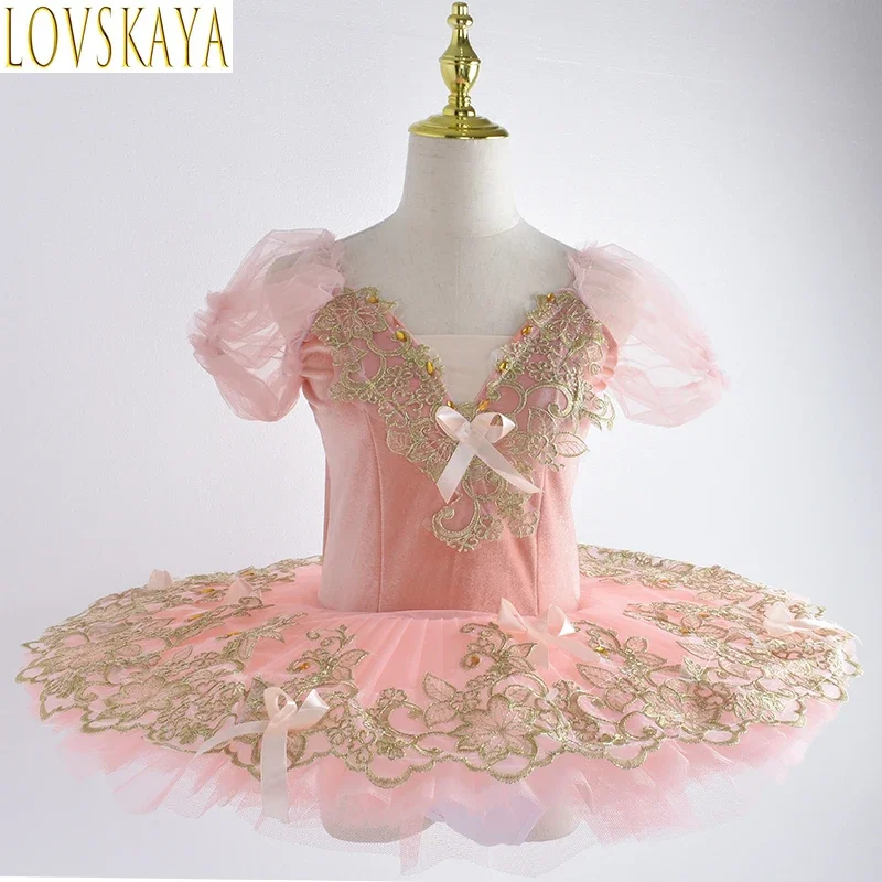 

Розовое бархатное профессиональное балетное платье для взрослых женщин и детей, балетное платье для девочек, блинное вечерние балетное платье