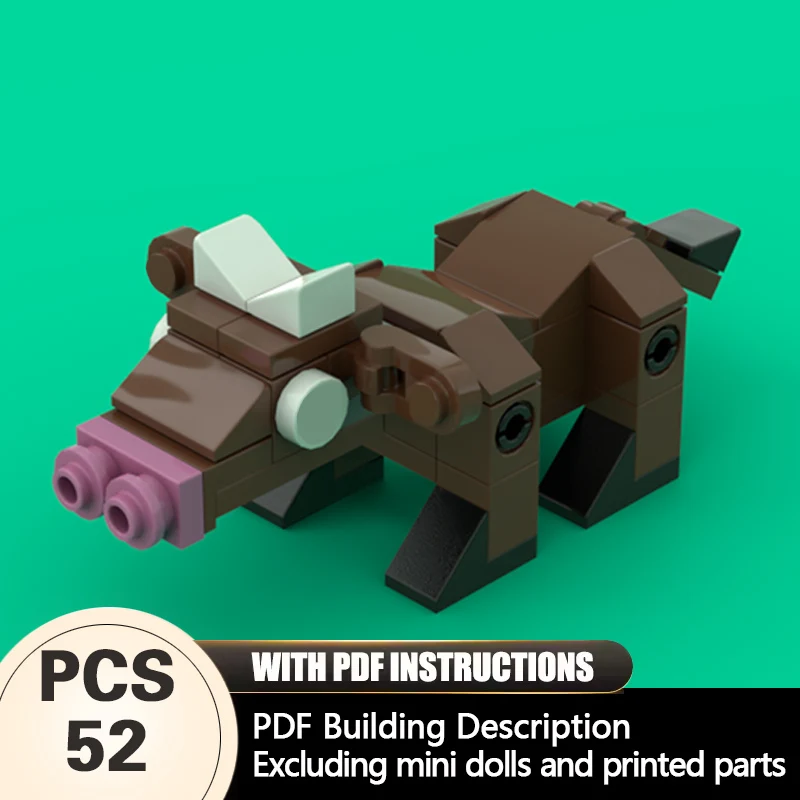 

Creators Animal Series Model MOC Building Bricks Herbivorous Mammal Modular Technology Gifts Holiday Assemble Children Toys Suit