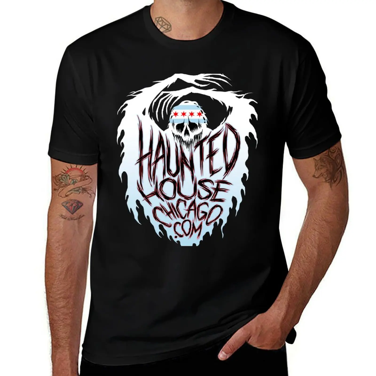 Haunted House Chicago Ghost T-Shirt Casual All Match Tee Shirt for Men T-Shirt