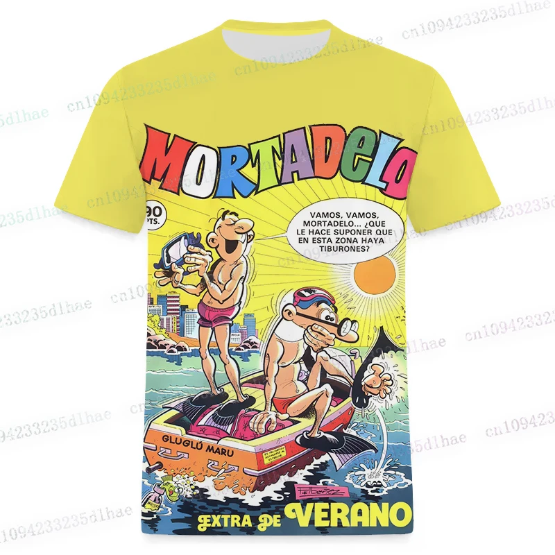 M-Mortadelo y Filemon t-shirt Mannen Vrouwen 3D Print T-shirts Harajuku Stijl T-shirt Streetwear Tops Cartoon Animatie Mannen kleding