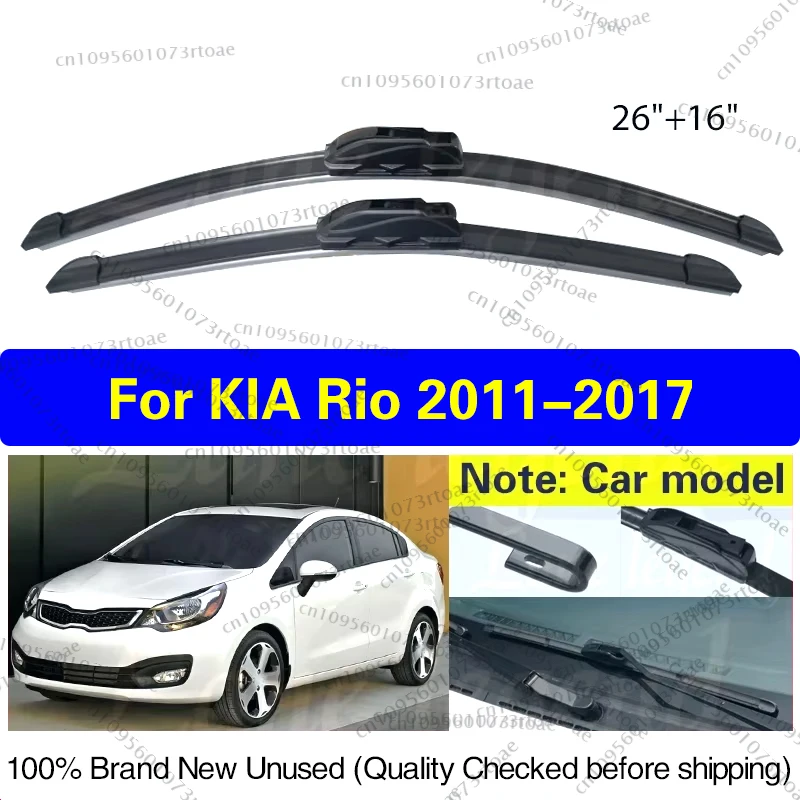 

For KIA Rio 2011 2012 2013 2014 2015 2016 2017 Front Wiper Blades Windshield Windscreen Window Rain Brush 26"16" Car Accessories