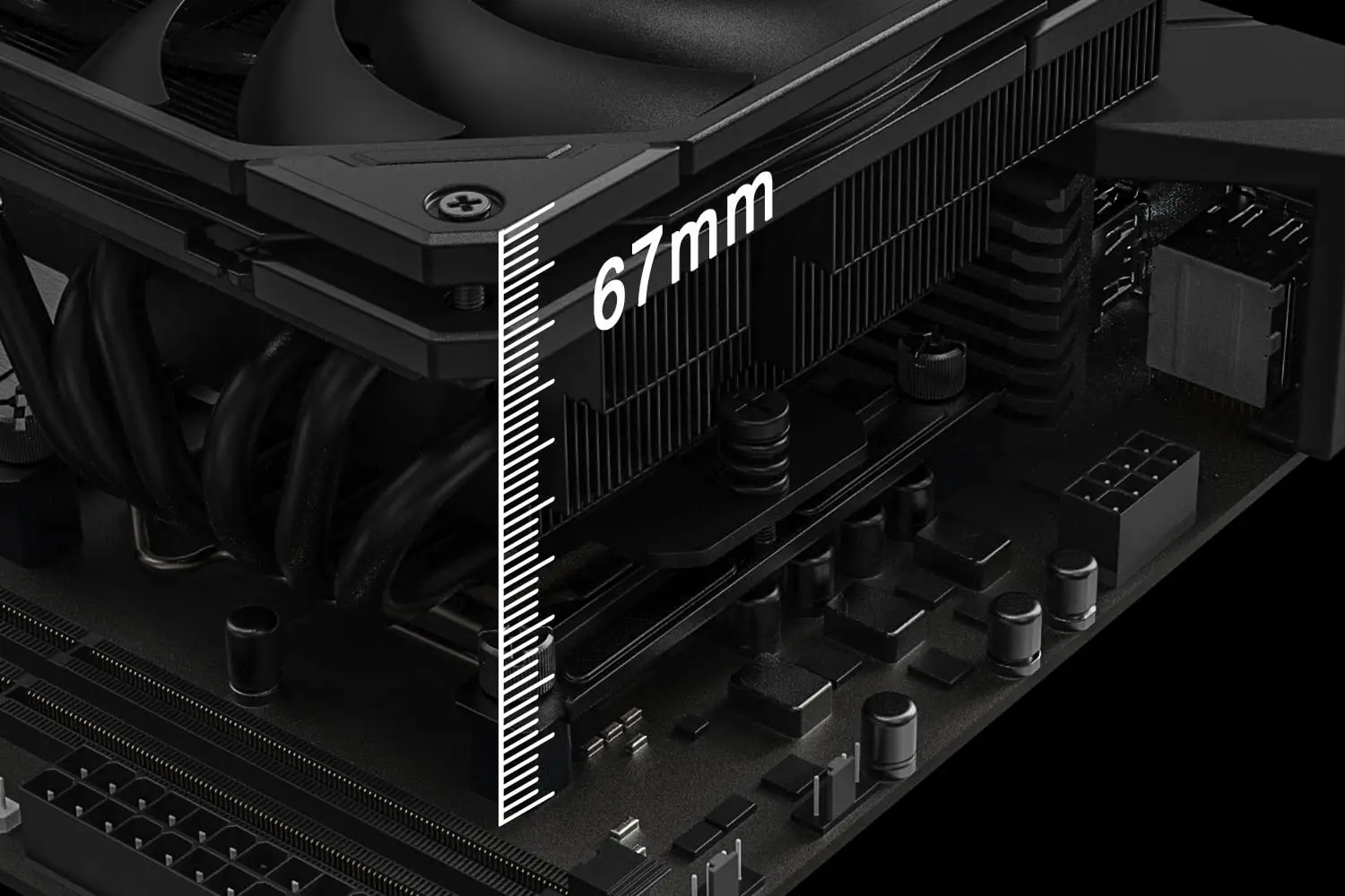 ID-COOLING IS-67-XT Black CPU Cooler Low Profile 67mm Height  CPU Air Cooler 6 Heatpipes 120x120x15mm Slim Fan,For LGA1700/AM5