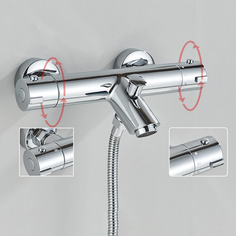 

Смеситель для душа, 2-функциональное настенное крепление с ручным душем, смеситель для холодной и горячей воды, смеситель для ванной комнаты