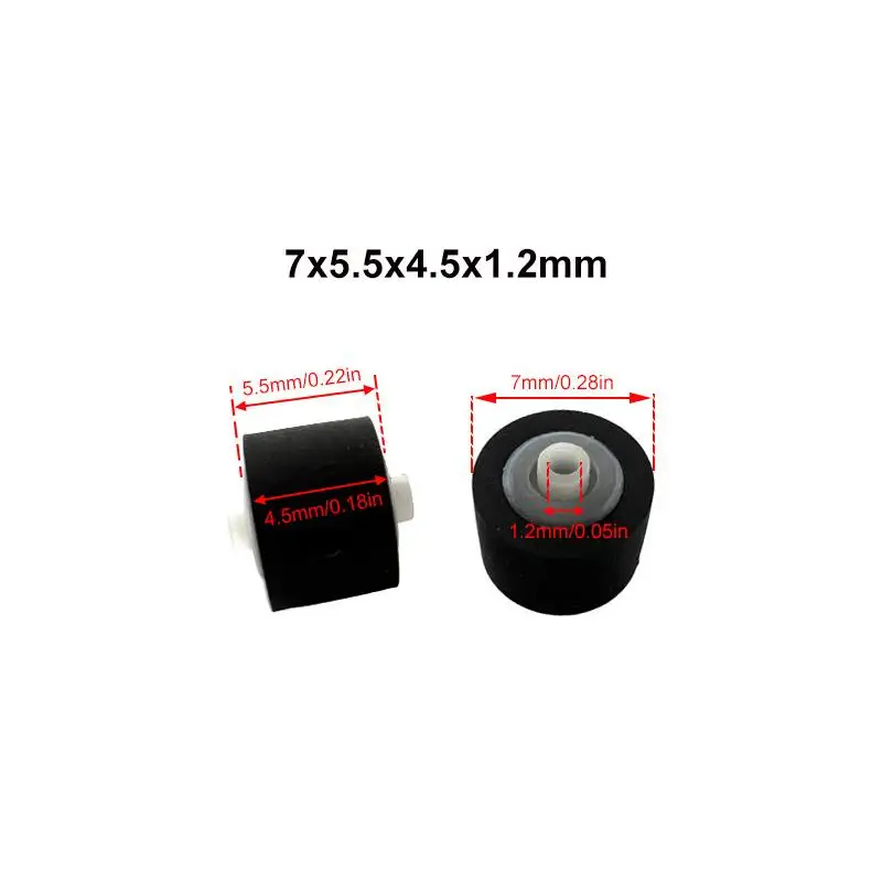 2Pcs 7x5.5x4.5x1.2mm Walkman Tape Drives Pinch Roller Tape Recorder Cassette Player Press Rubber Belt Wheel Pulley