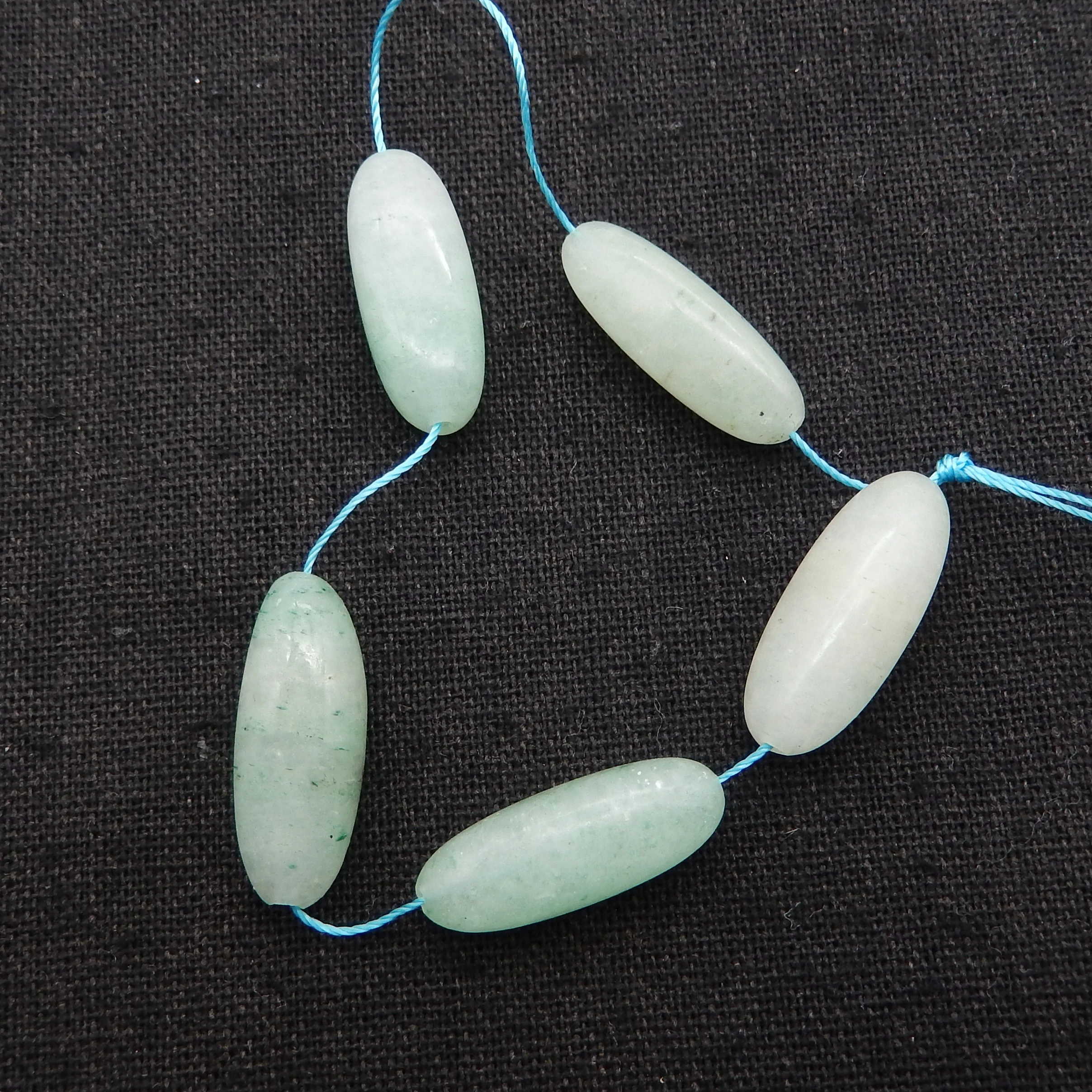 5Pcs Natural Stone Green Aventurine Loose Beads For Jewelry Making DIY Charms Necklace Pendant Bracelet 23x9mm 14g