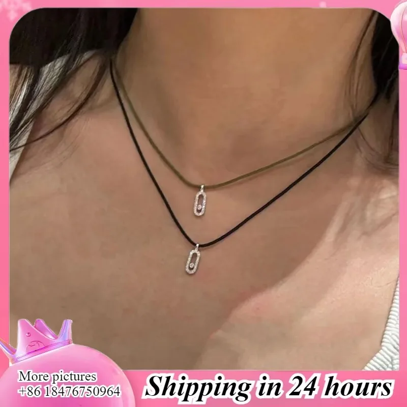 

925 Sterling Silver Fashion Necklace: Single Diamond on a Dainty Moving Bow