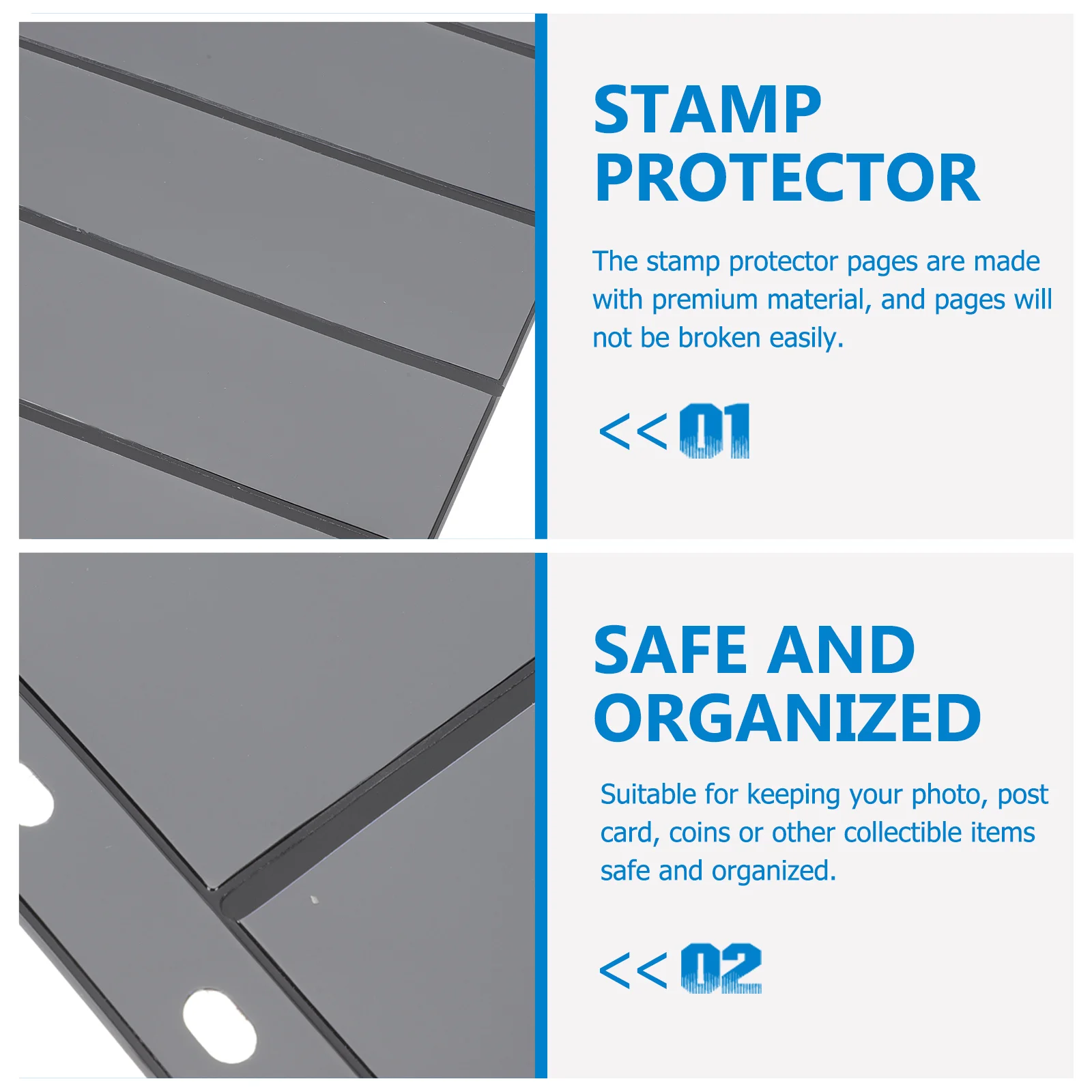 10pcs Stamp Stock Pages Transparent Double-Sided Coin Holder For Photo Card Collecting Organizer Stamp Collection Inserts Album