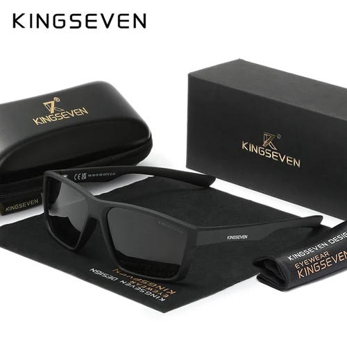 KINGSEVEN, gafas de sol informales para hombre, polarización Anti-UV400, montura rectangular, gafas Parsnip para mujer, gafas ultraligeras de lujo Retro