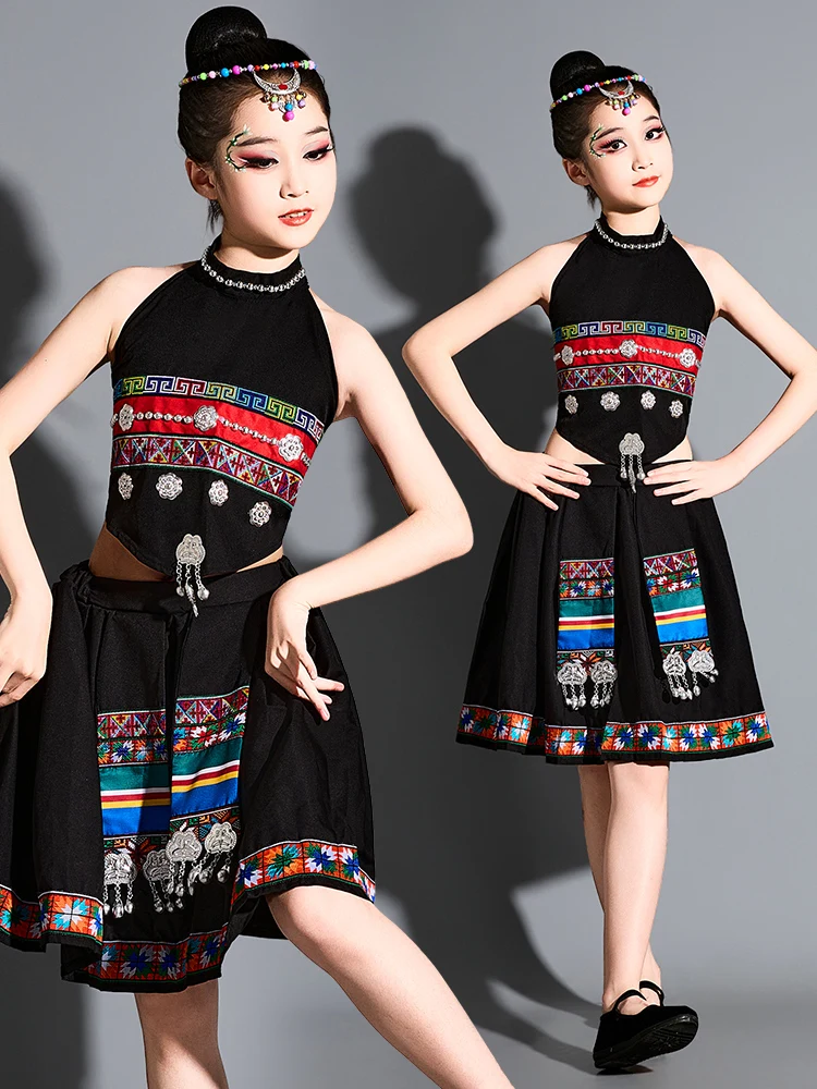 

Детские национальные танцевальные костюмы: наряды для девочек в стиле «Цветущая гора» и «Красная гора», этнические костюмы с фруктовыми мотивами