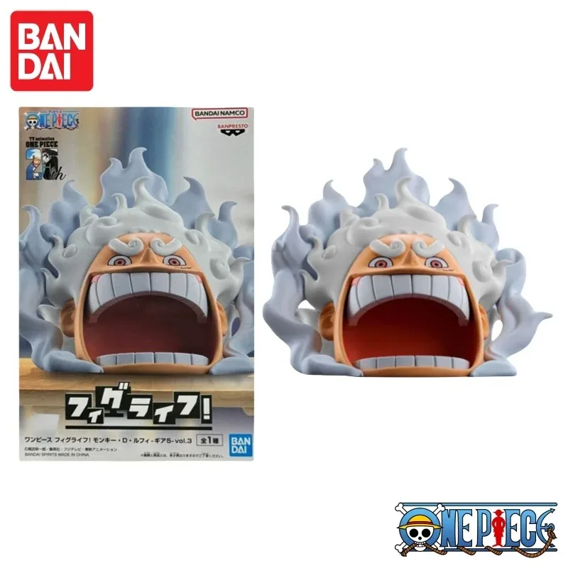 

In Stock Bandai Anime One Piece Figlife Nika Luffy V2 Action Figure Model Collectible Doll Phone Stand Toys Gift