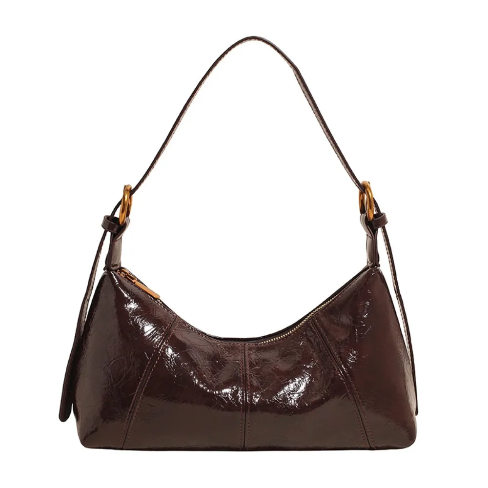 

Fashion Retro Leather Underarm Bag French Leisure Women's Armpit Bag Handbag Solid Color Commuting Shoulder Bag Daily