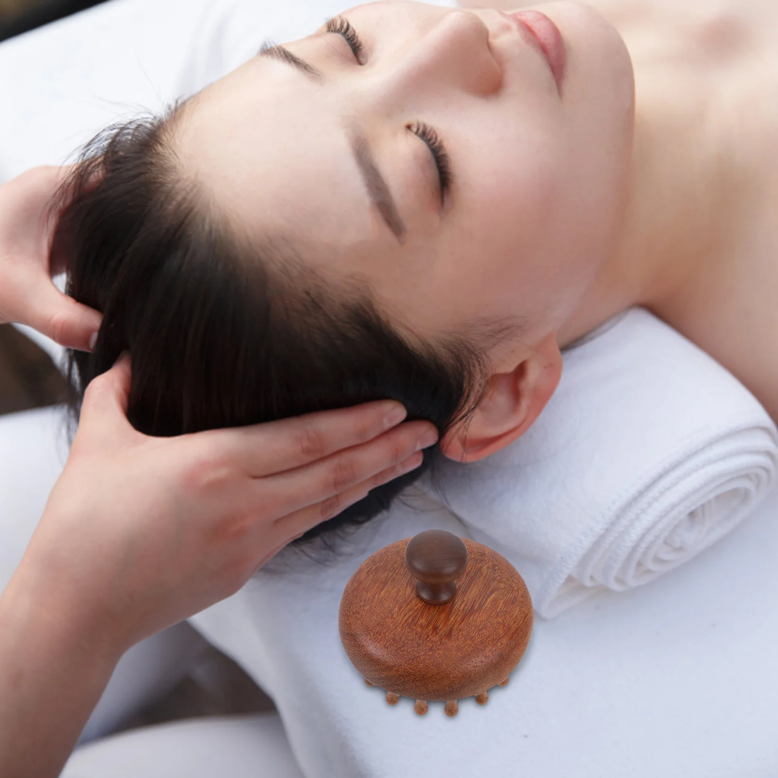 

2pcs Wooden Scalp Massage Comb Brown Detangling Brush For Hair Growth Meridian Gua Sha Tool Exfoliating Scrubber