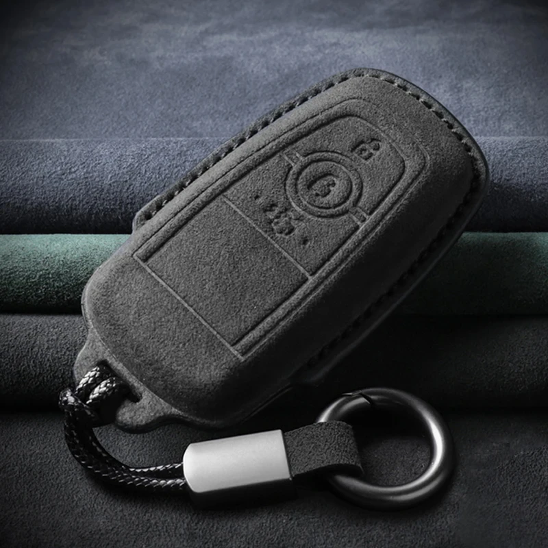 

Suede Car Key Case for Ford Fusion Mustang Explorer F150 F250 F350 Ranger Mondeo Leather Remote Key Shell Holder Fob Accessories