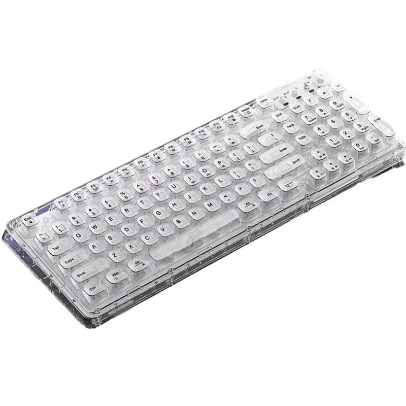 Z98 transparent wireless bluetooth keyboard and mouse set mechanical feel computer keyboard and mouse female office silent