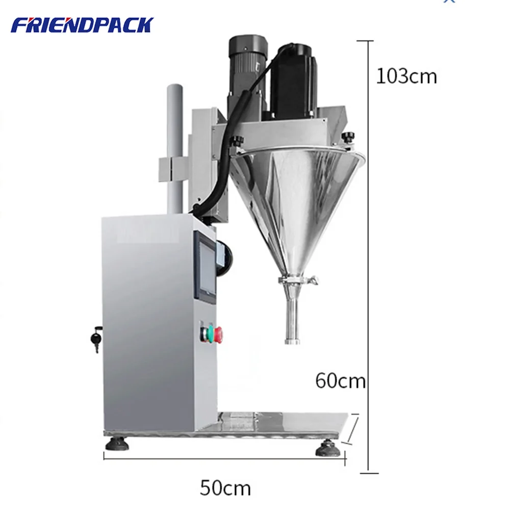 Semi-Auto Screw Dosing Machine Stepper Motor Drive 200ml/500ml Powder Packing Screw Dispensing Chemicals Pouches Bags Barrels