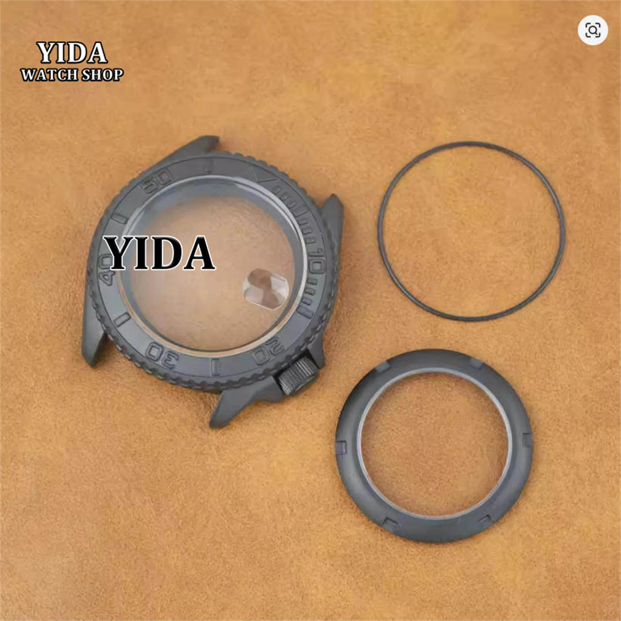 

42mm Plating Black Stainless Steel Watch Case For SKX007 10ATM Waterproof Sapphire Glass Fit NH34/NH35/NH36 Movemen Replacements