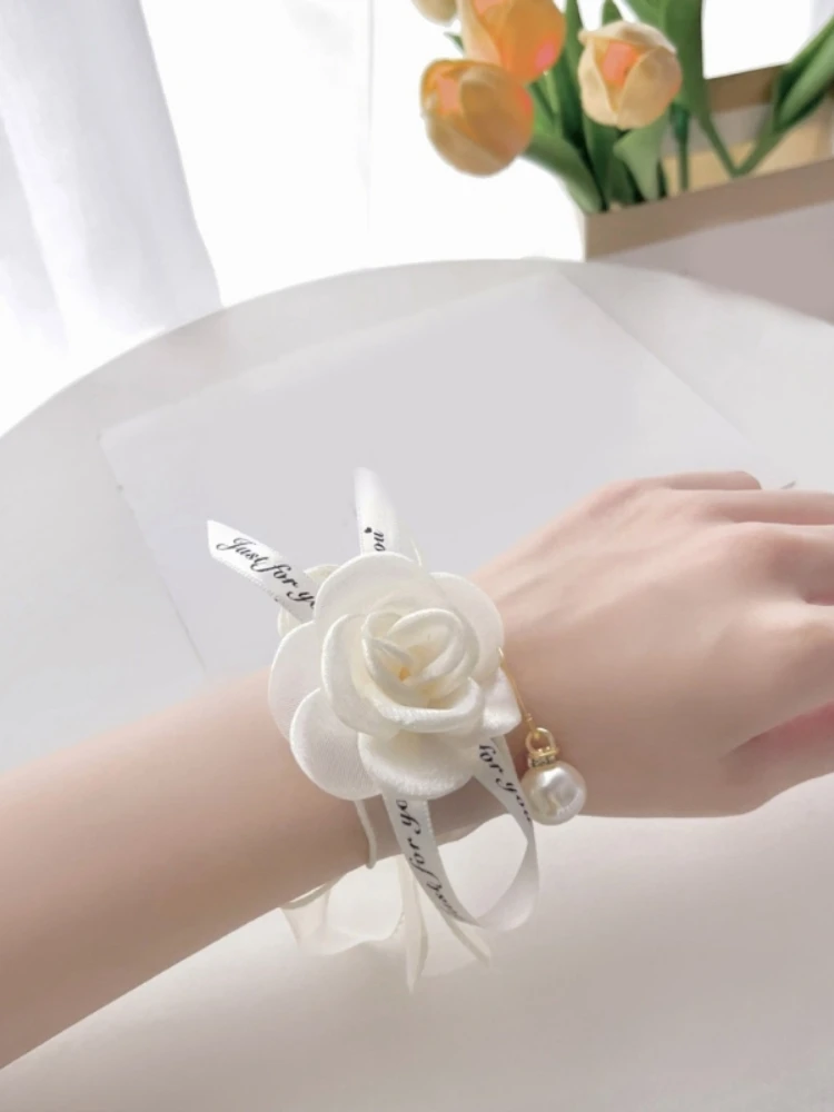 * Fiore da polso decorativo per donna Fiore da sposa Corpetto da polso Polsini per camicia Abito da sposa Camicia Cucito Corpetto da polso