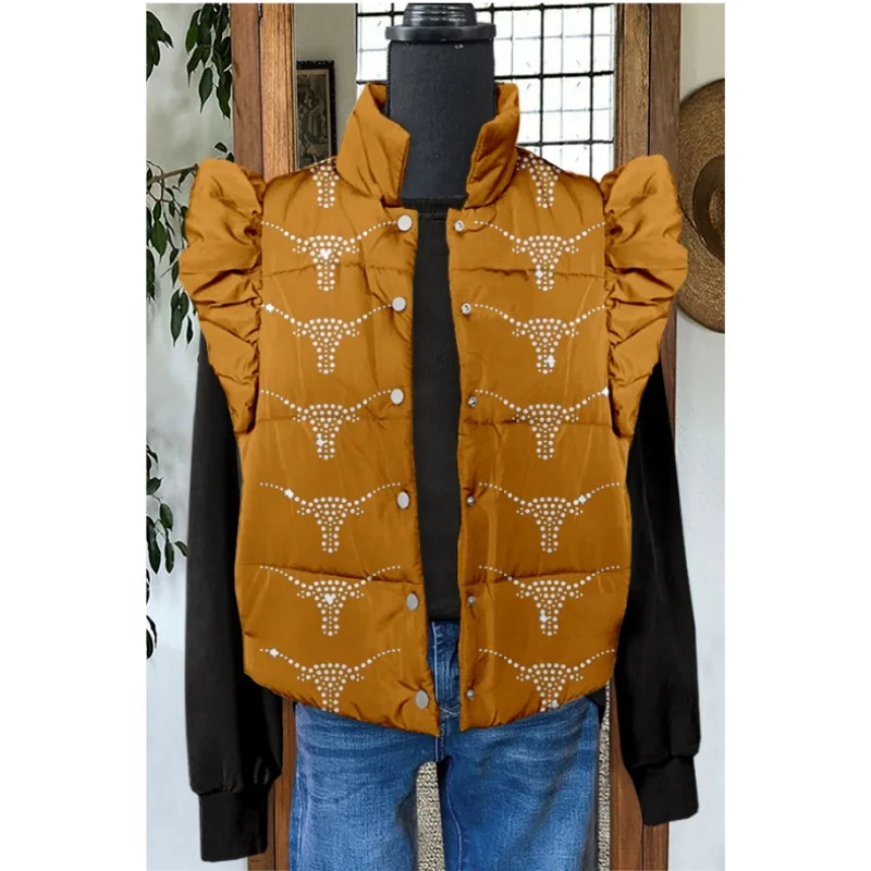 2024 Autumn/Winter Women's Comfortable Vest Casual Jacket 3D Printed Manga Pop Pattern Women's Bright Sleeveless Button Lace