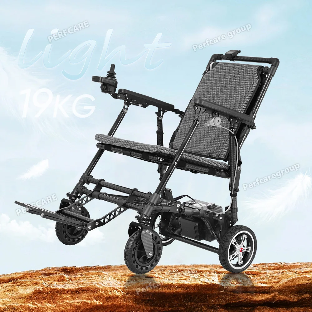 Silla de Ruedas Eléctrica de Fibra de Carbono Perfcare, Silla Eléctrica para Discapacitados, Ligera, Plegable, Silla de Ruedas Motorizada