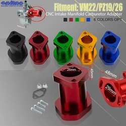 CNC Intake Manifold Carburetor Adapter Engine Connector For VM22 PZ19 PZ26 Carb Intake Pipe Inlet Manifold Gasket Screw Pit Bike