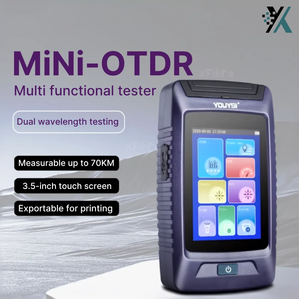 OTDR Optical otdr Reflector Active Fiber Live Tester 1310/1550nm 20dB Touch Screen OPM & VFL Optical Reflectometer