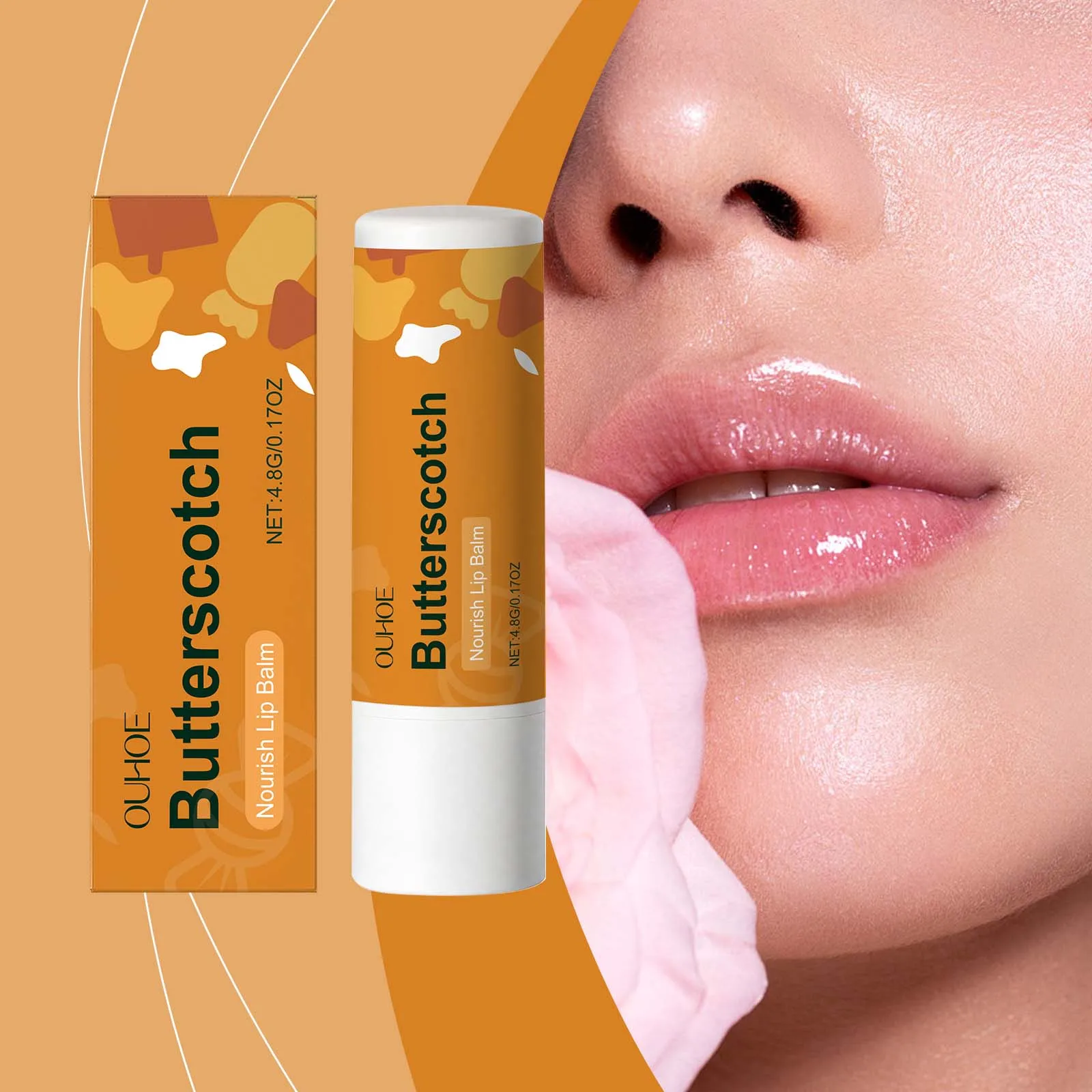 Anti-Chapped Lip Balm with Multiple Flavors Deeply Nourishes Lip Skin Improves Dryness and Plumps Lips Soft and Hydrated Lips