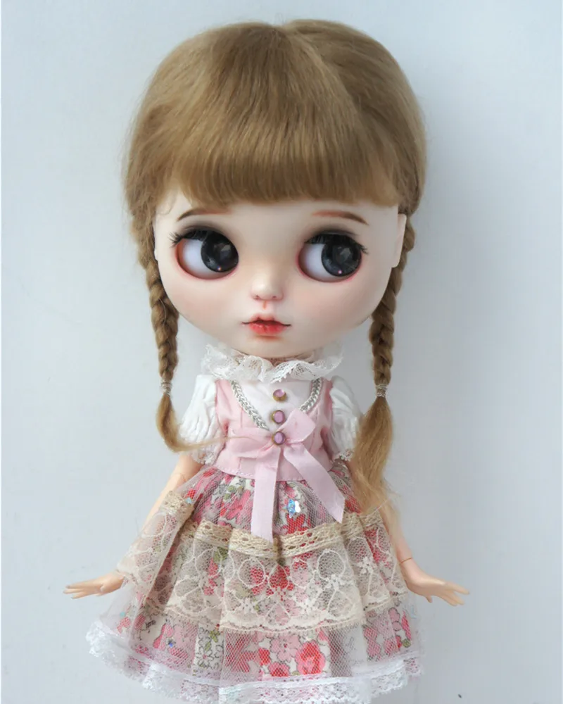 Jusuns Doll Wig JD018 BJD Hair Qbaby Blythes Mohair Pretty Anna Double Braid Country Girl Wig Doll Accessories