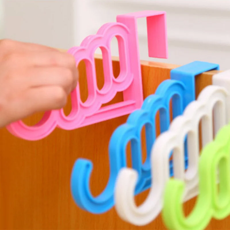 4pcs/set Multi-function Clothes Hooks Household Bedroom Door Clothes Hanger Drying Rack Bathroom Door Towel Storage Holder