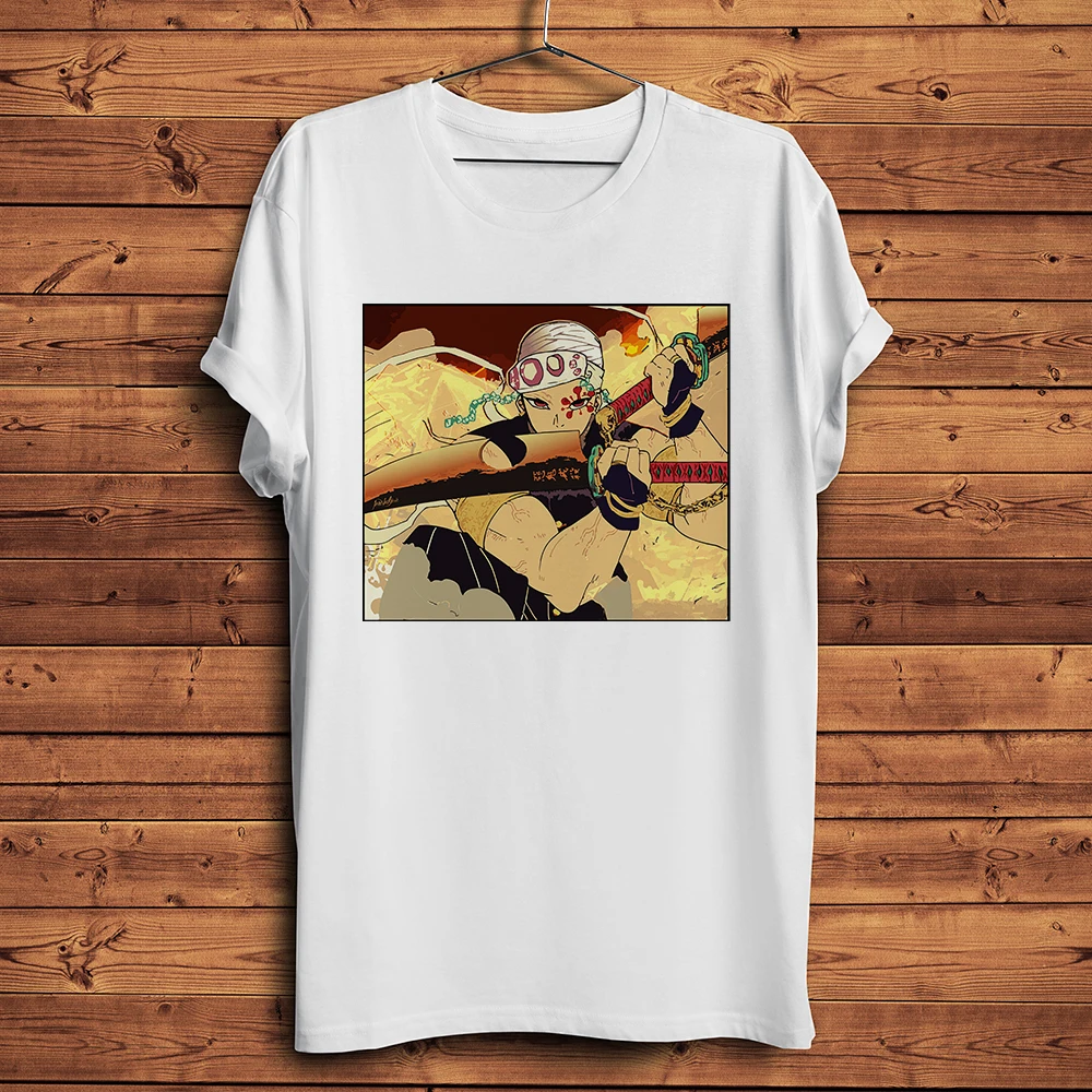 Sound Pillar Tengen Uzui,kimetu no yaiba,Funny Anime Tshirt Men ,Summer New White Casual T Shirt ,Streetwear Unisex Tee