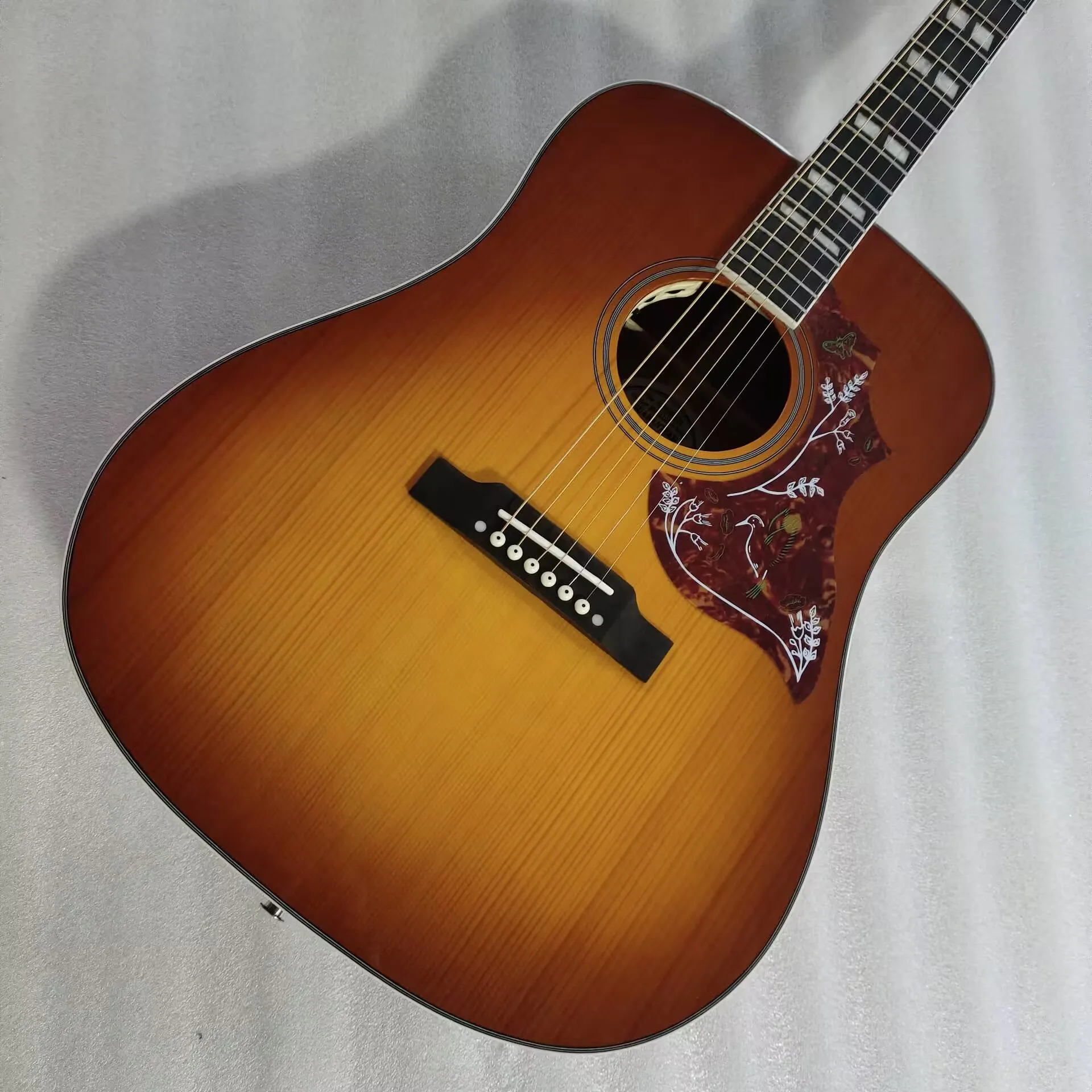 free shipping solid spruce dreadnought acoustic electric guitar  installed soundhole pickupson sale