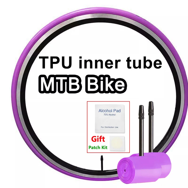 Câmara de Ar Ultraleve TPU para Bicicletas MTB 29, 26, 27.5 - Tamanhos 29x1.95, 2.0, 2.1, 2.2, 2.3, 2.4, 2.5 Pneu de Bicicleta de Montanha de 6 Polegadas 29er