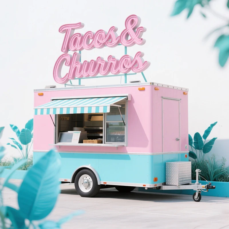 New Design Fully Equipped Towable Food Trailer Fast Food Truck with Full Kitchen for Coffee Pizza & Ice Cream