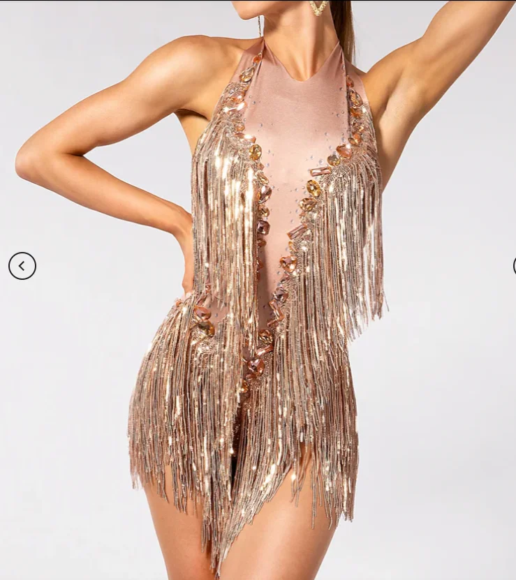 Eleutheria Jewel Fringe Bodysuit women singer event concert outfit