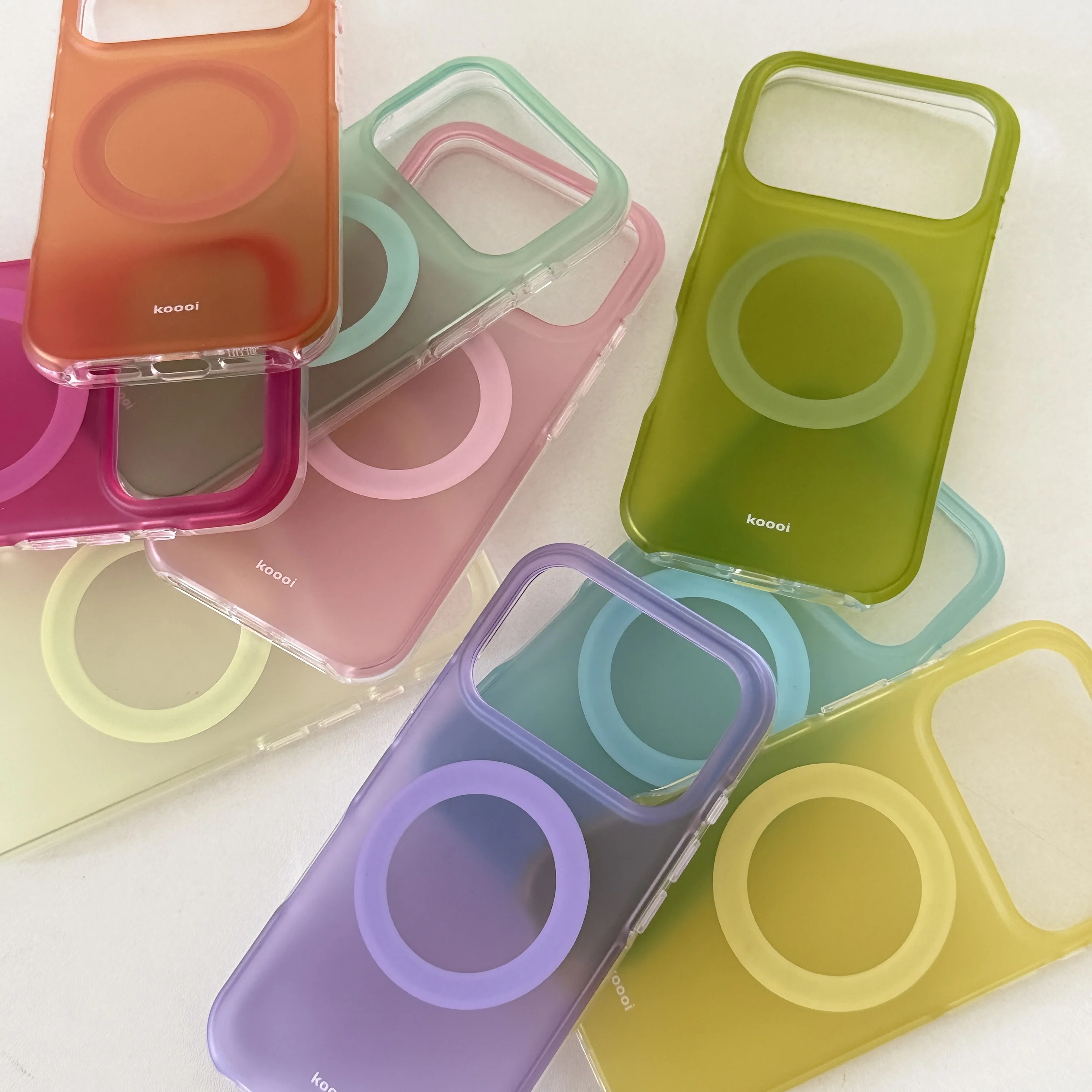 Dopamin Einfarbige Neunfarbige Transparente Matte Schutzhülle für iPhone 17 16 15 Pro Max mit Magnetfunktion – Detail 13