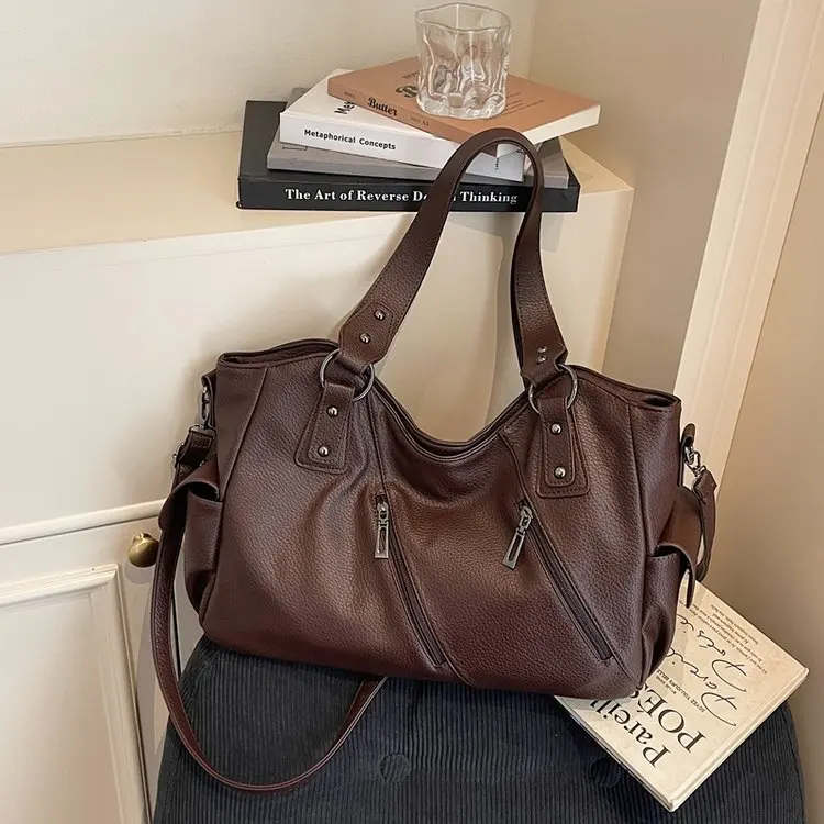 

2026 New Arrival Fashion Women's Shoulder Bag, High-end Large Capacity Tote Messenger Bag for Short Trip