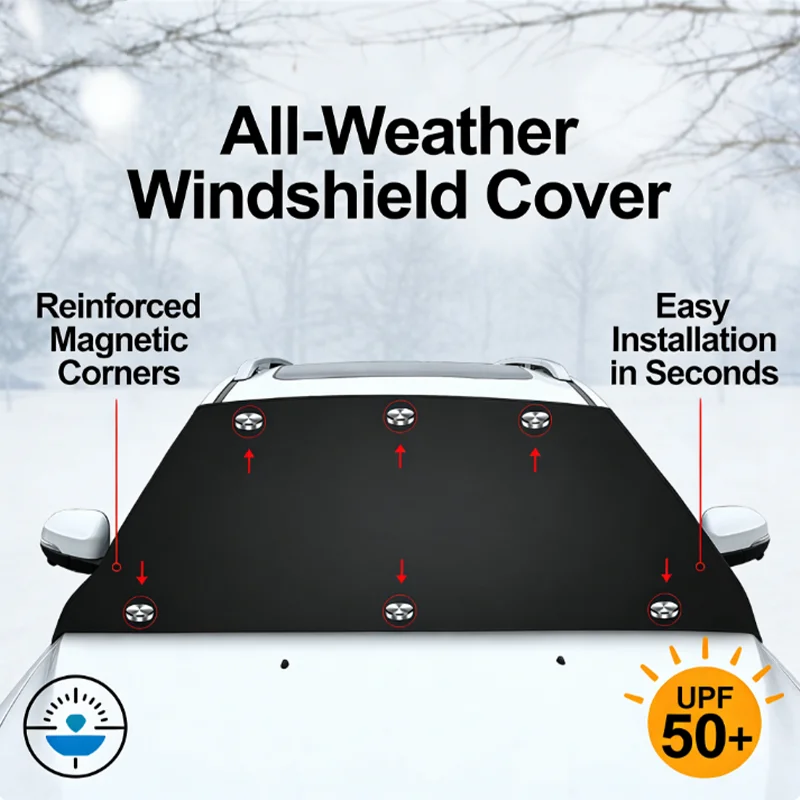 

Горячая новинка 2026: 1 шт. магнитный чехол на лобовое стекло автомобиля, всепогодная защита от мороза и солнца, утолщенный, антиобледенительный