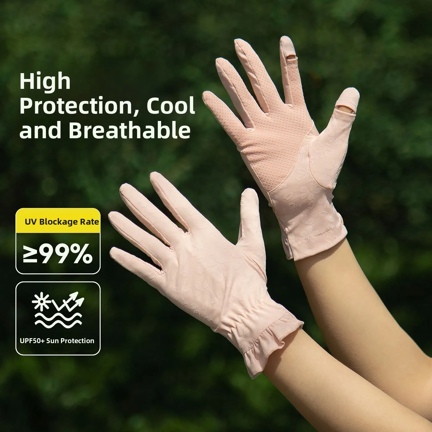 

Летние перчатки из ледяного шелка для защиты от солнца, тонкие, дышащие, с защитой от ультрафиолета, для вождения и езды на велосипеде, совместимые с сенсорными экранами, солнцезащитные.